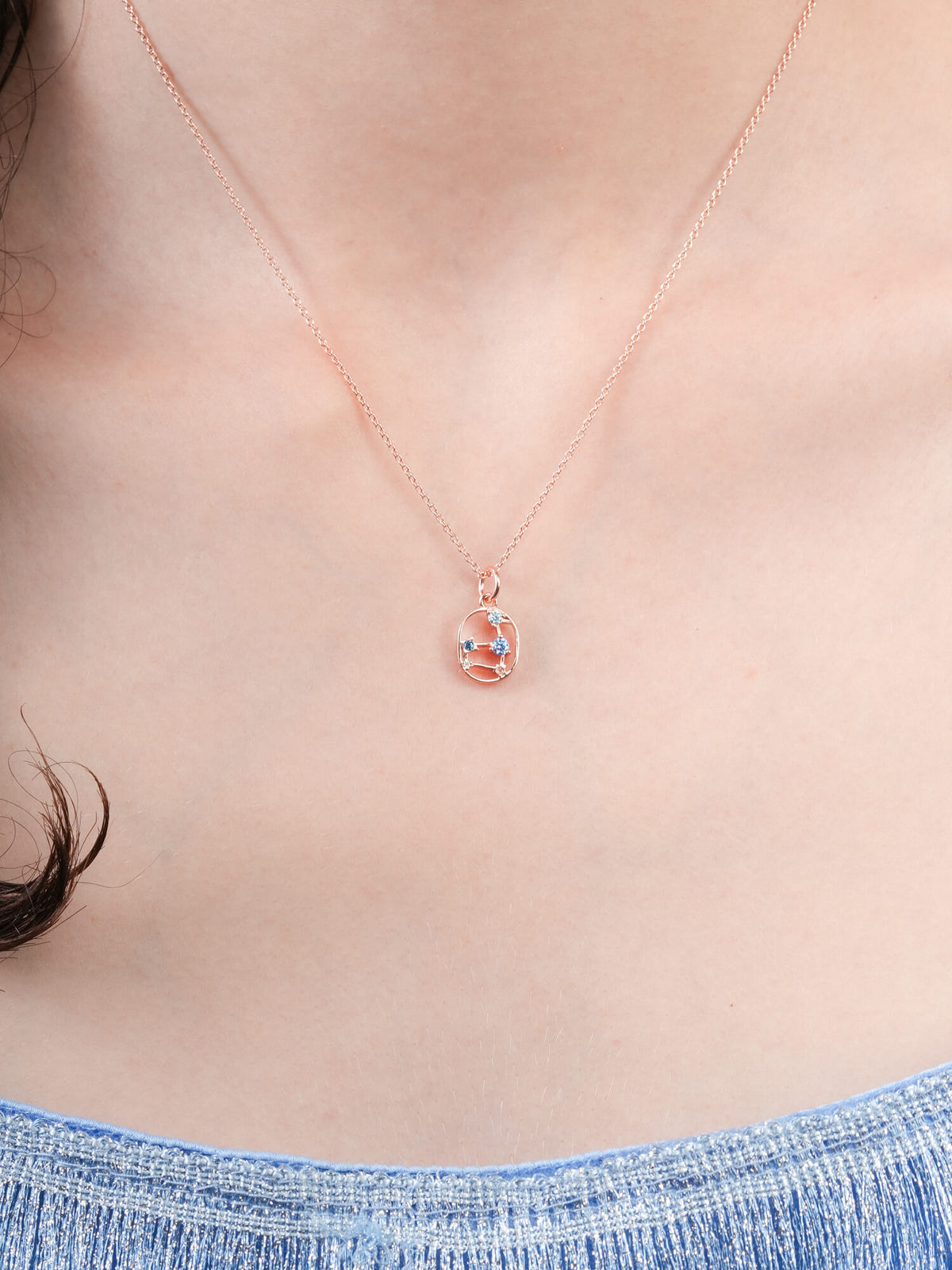 Leo Necklace Zodiac Jewelry 18K Rose Gold (1) – Mondays Made Flower & Birthstone Jewelry Singapore