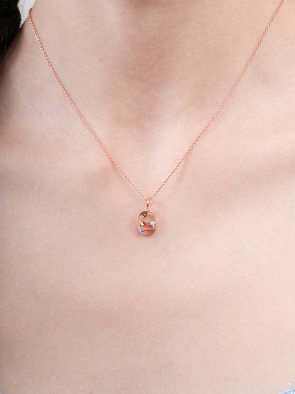 Leo Necklace Zodiac Jewelry 18K Rose Gold (3) – Mondays Made Flower & Birthstone Jewelry Singapore