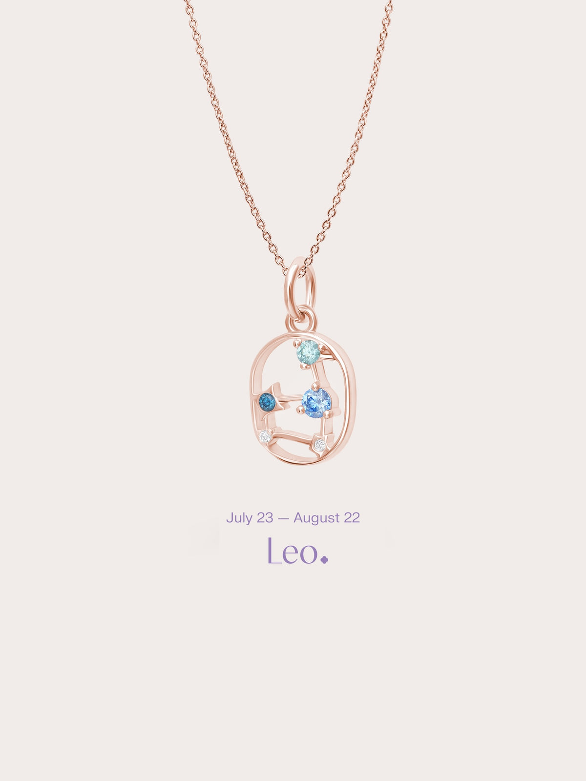 Leo Necklace 18K Rose Gold (1) – Mondays Made Flower & Birthstone Jewelry Singapore