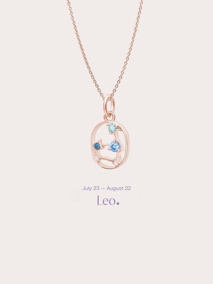 Leo Necklace 18K Rose Gold (1) – Mondays Made Flower & Birthstone Jewelry Singapore