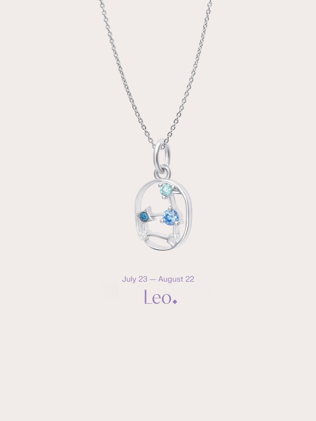 Leo Necklace S925 Silver Rhodium (1) – Mondays Made Flower & Birthstone Jewelry Singapore