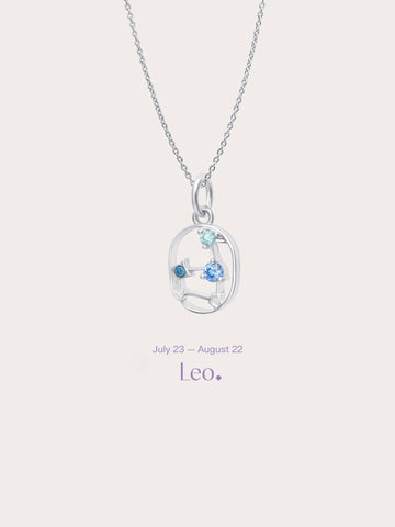 Leo Necklace S925 Silver Rhodium (1) – Mondays Made Flower & Birthstone Jewelry Singapore