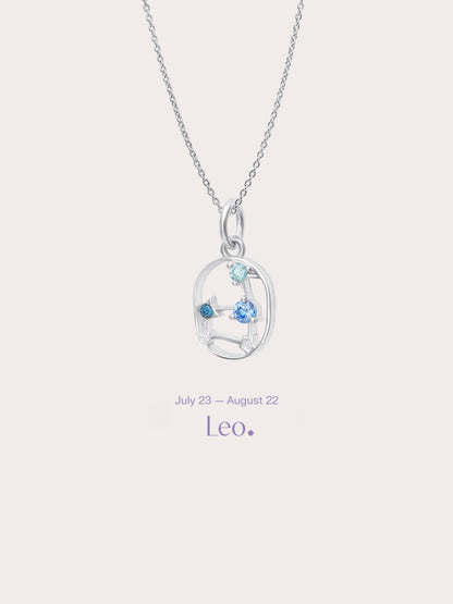 Leo Necklace S925 Silver Rhodium (1) – Mondays Made Flower & Birthstone Jewelry Singapore