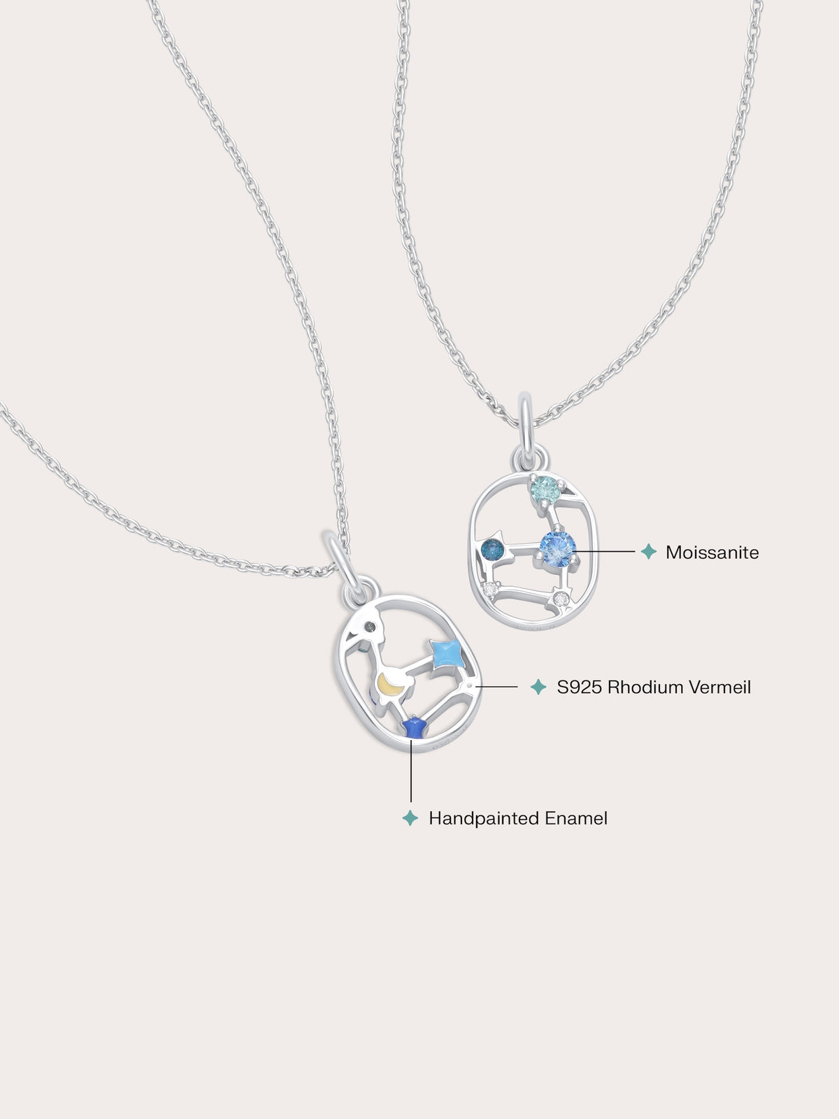 Leo Necklace S925 Silver Rhodium (2) – Mondays Made Flower & Birthstone Jewelry Singapore