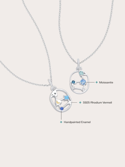 Leo Necklace S925 Silver Rhodium (2) – Mondays Made Flower & Birthstone Jewelry Singapore