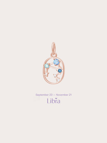 Libra Charm 18K Rose Gold (1) – Mondays Made Flower & Birthstone Jewelry Singapore