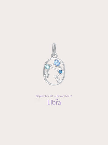 Libra Charm S925 Silver Rhodium (1) – Mondays Made Flower & Birthstone Jewelry Singapore