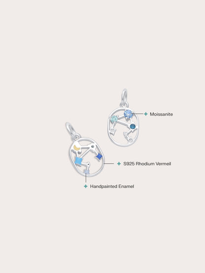 Libra Charm S925 Silver Rhodium (2) – Mondays Made Flower & Birthstone Jewelry Singapore