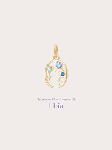 Libra Charm 18K Gold (1) – Mondays Made Flower & Birthstone Jewelry Singapore
