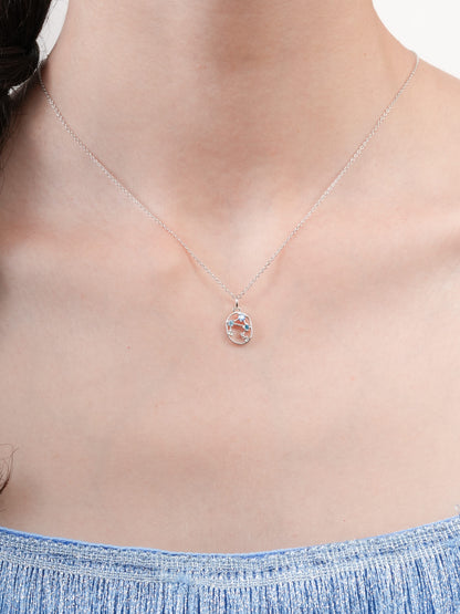 Libra Necklace Zodiac Jewelry S925 Silver Rhodium (1) – Mondays Made Flower & Birthstone Jewelry Singapore