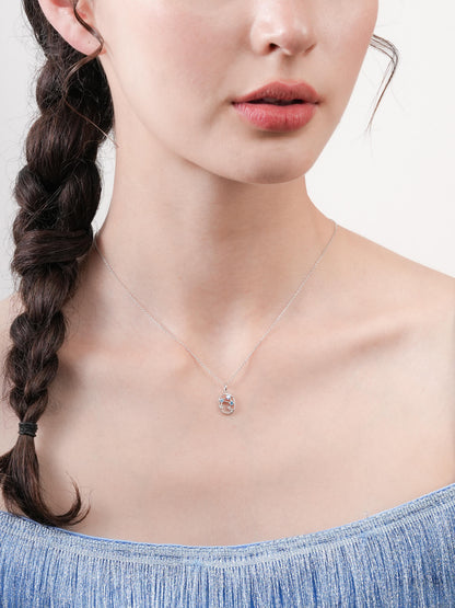 Libra Necklace Zodiac Jewelry S925 Silver Rhodium (2) – Mondays Made Flower & Birthstone Jewelry Singapore