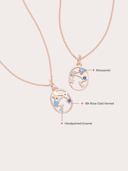 Libra Necklace 18K Rose Gold (2) – Mondays Made Flower & Birthstone Jewelry Singapore