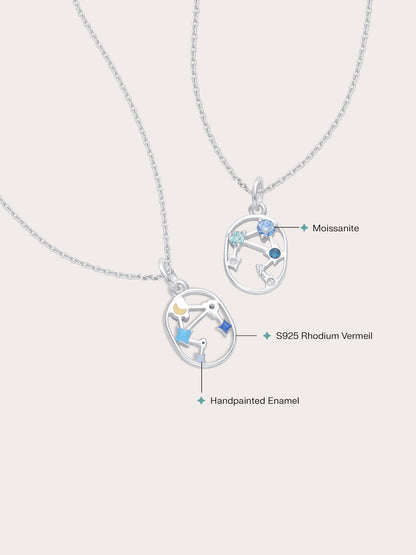 Libra Necklace S925 Silver Rhodium (2) – Mondays Made Flower & Birthstone Jewelry Singapore