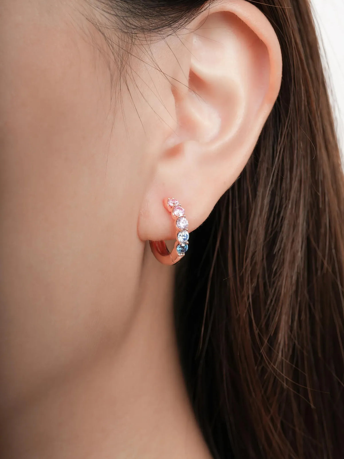 Lilac Sunset Moissanite Reversible Huggie Earrings