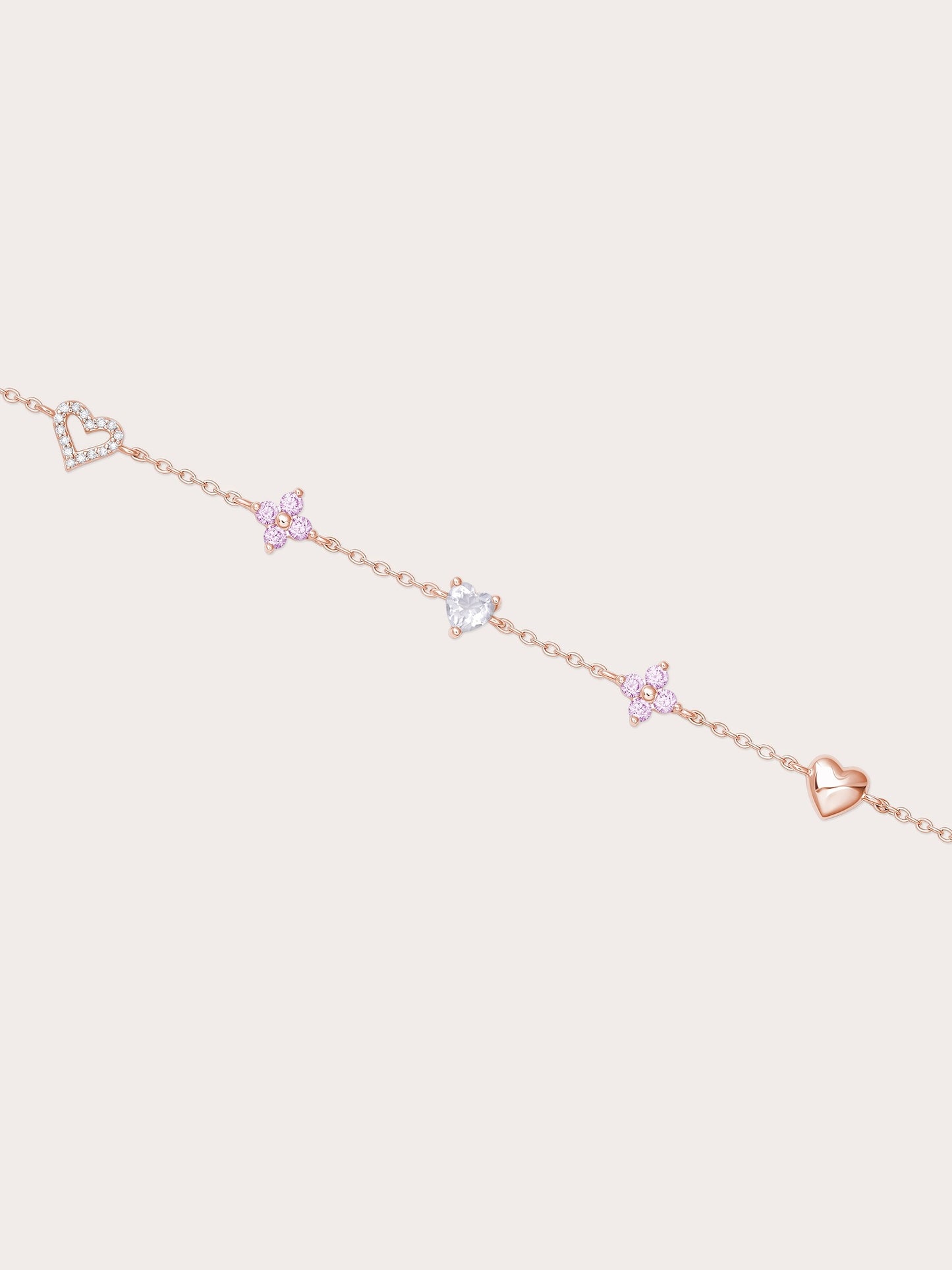 Lucky to Love Charm Bracelet - Pink