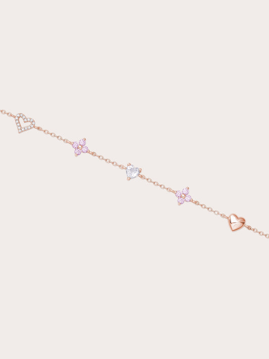 Lucky to Love Charm Bracelet - Pink