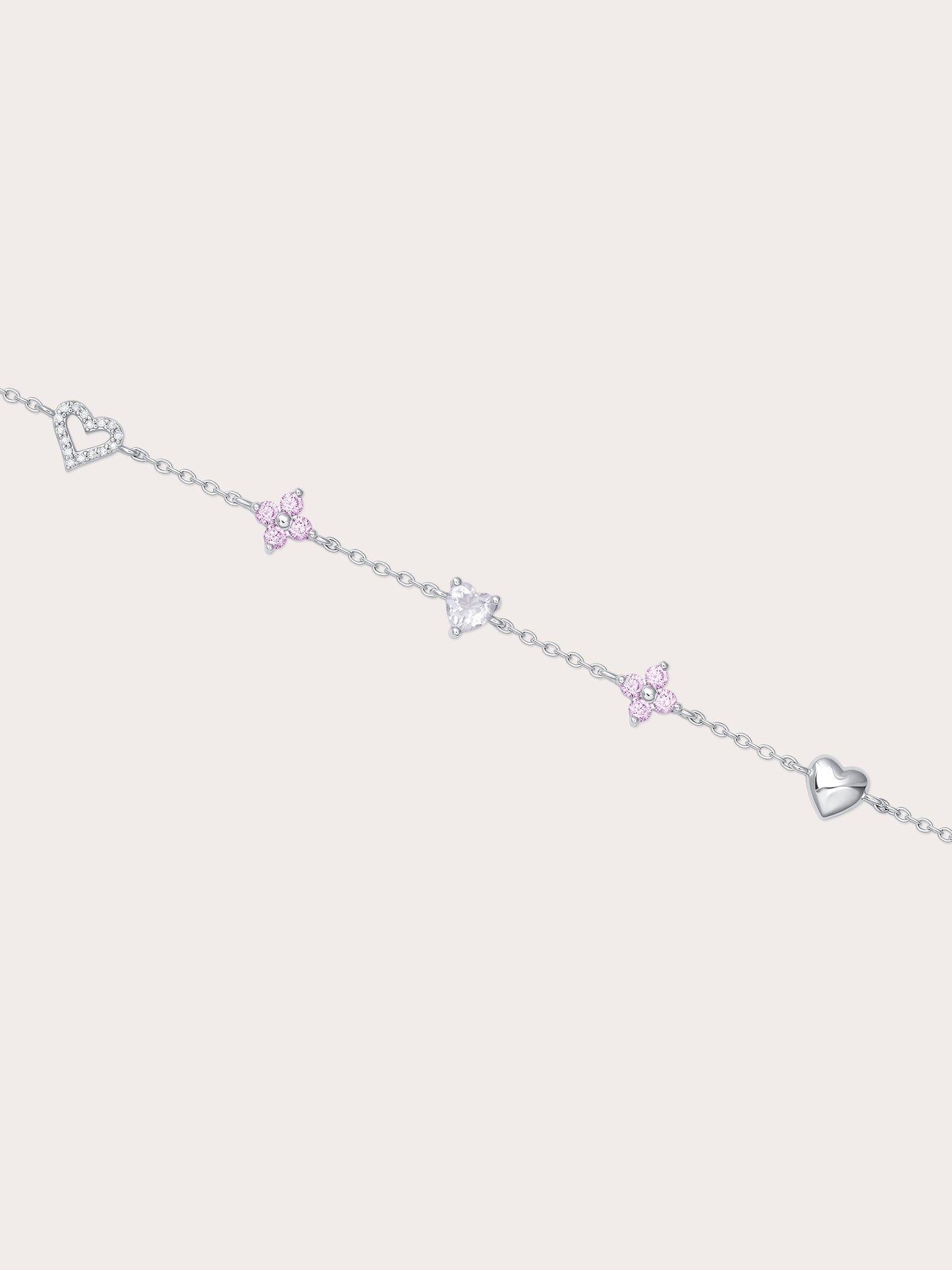 Lucky to Love Charm Bracelet - Pink