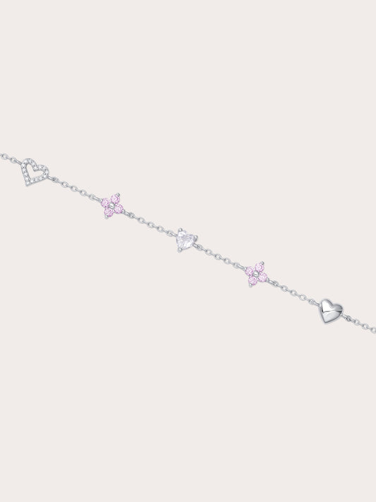 Lucky to Love Charm Bracelet - Pink