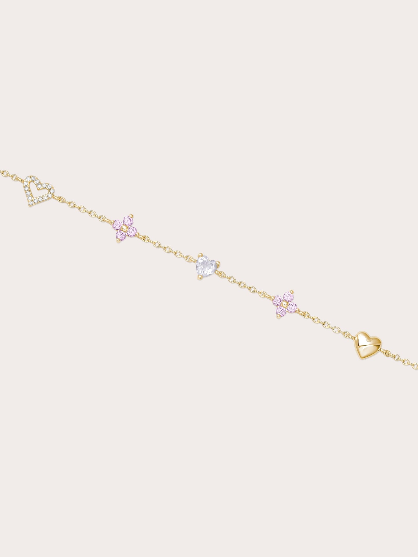 Lucky to Love Charm Bracelet - Pink