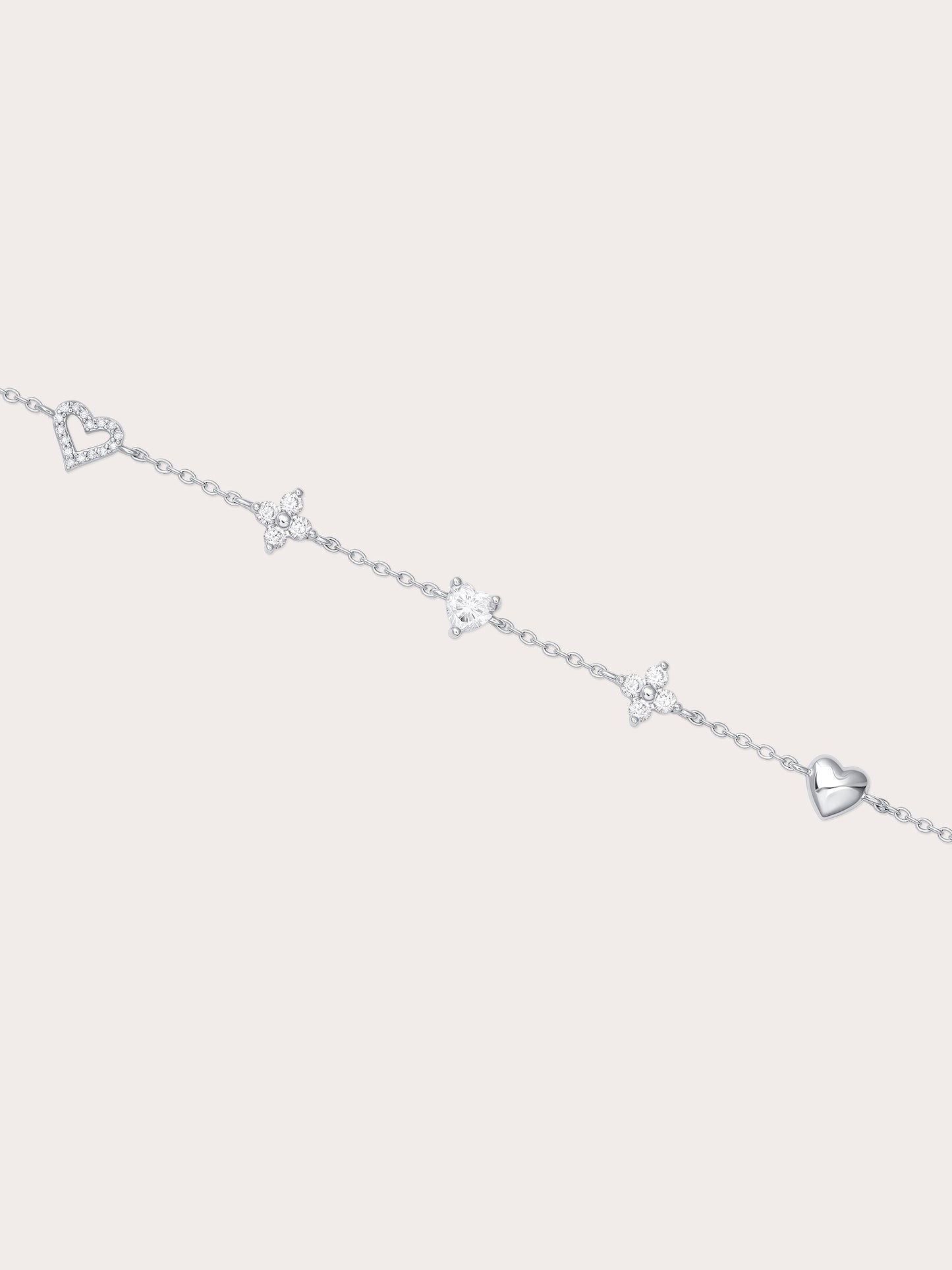 Lucky to Love Charm Bracelet - White