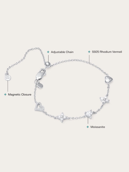 Lucky to Love Charm Bracelet - White