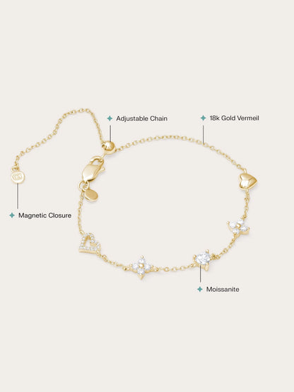Lucky to Love Charm Bracelet - White