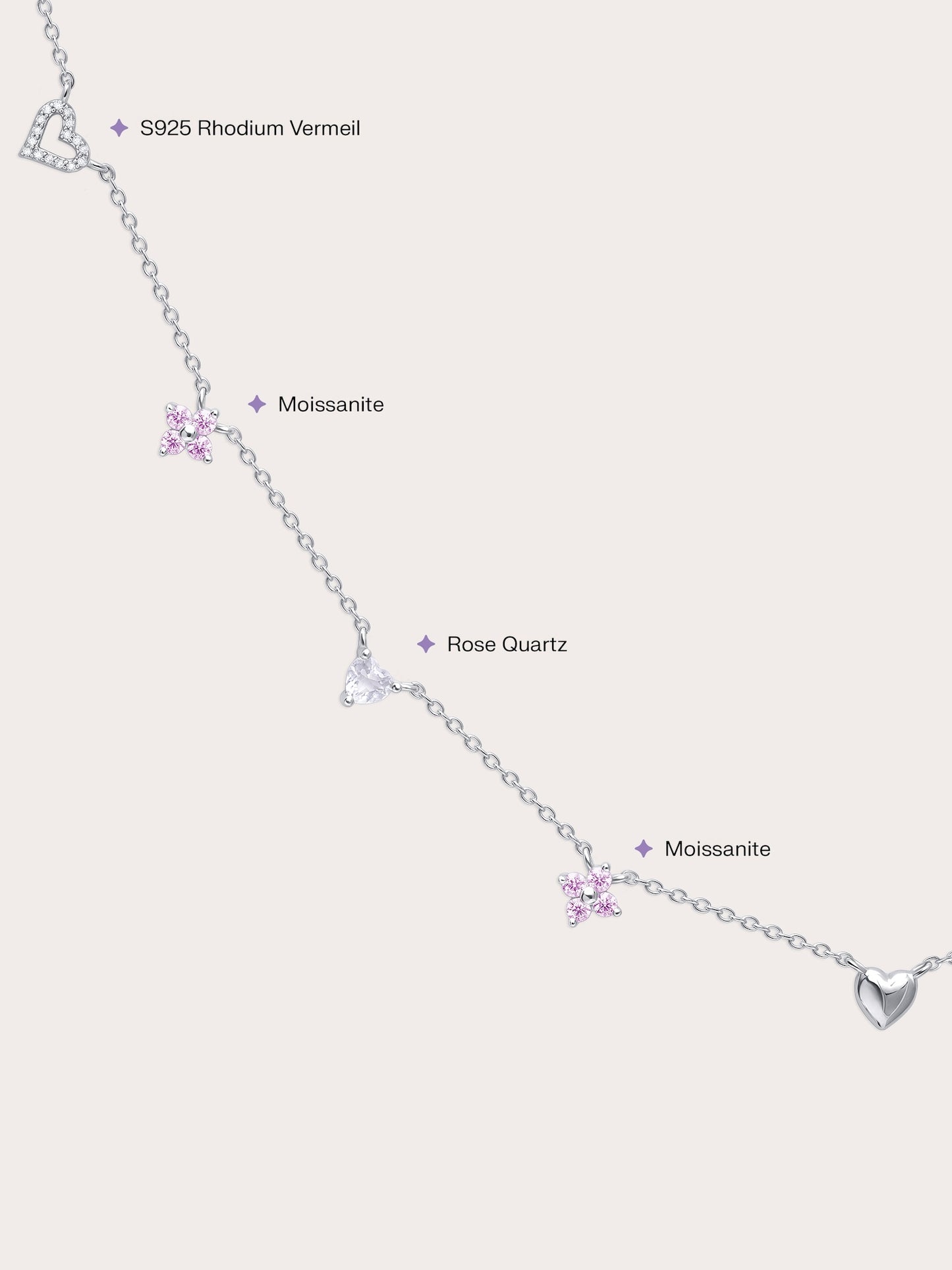 Lucky to Love Charm Necklace - Pink