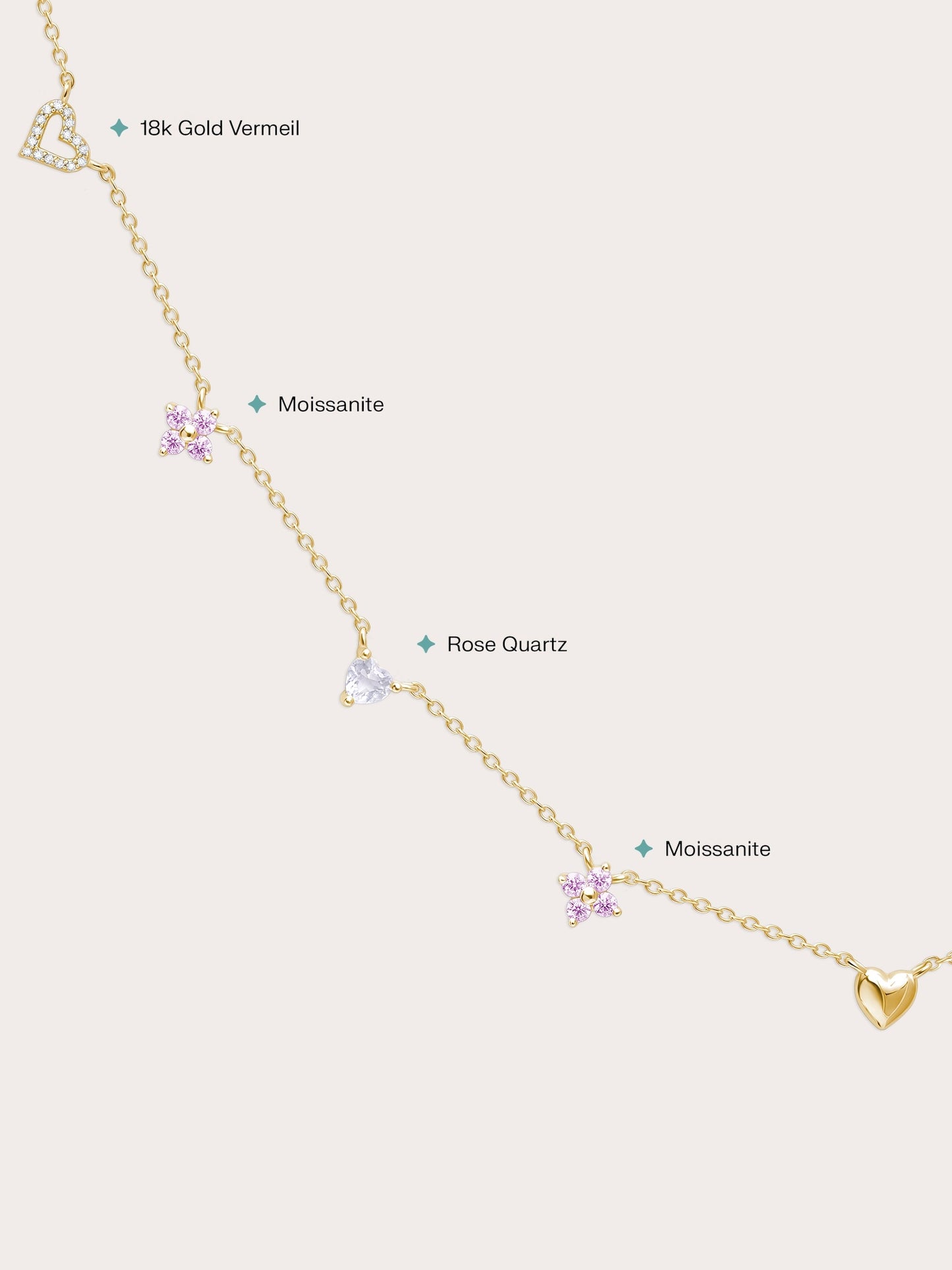 Lucky to Love Charm Necklace - Pink