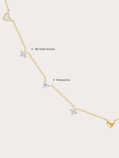 Lucky To Love Charm Necklace White 18K Gold (1) – Mondays Made Flower & Birthstone Jewelry Singapore