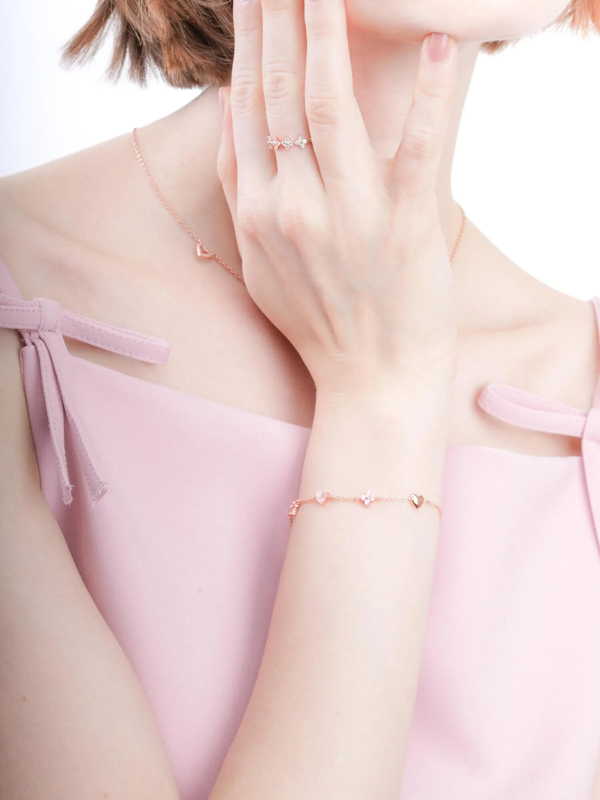 Lucky to Love Charm Bracelet - Pink