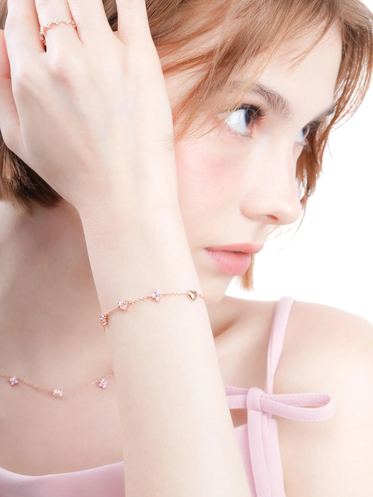 Lucky to Love Charm Bracelet - Pink