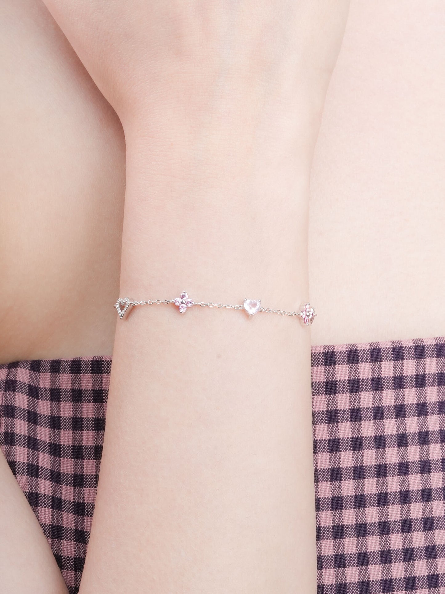 Lucky to Love Charm Bracelet - Pink