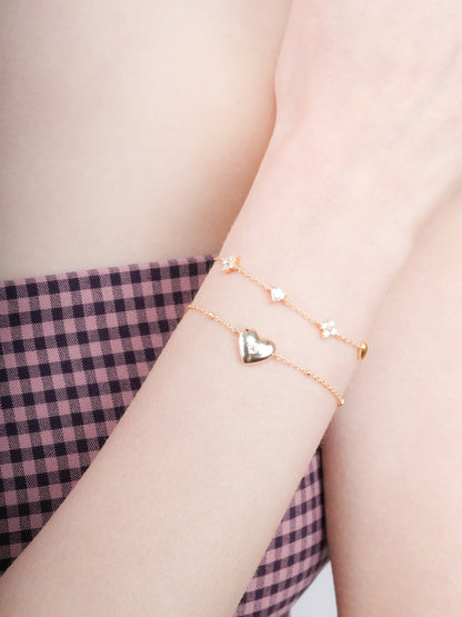 Luckyto Love Charm Bracelet White 18K Gold (3) – Mondays Made Flower & Birthstone Jewelry Singapore