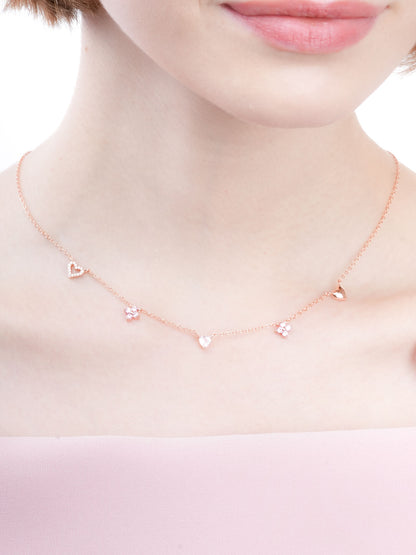 Luckyto Love Charm Necklace Pink 18K Rose Gold (3) – Mondays Made Flower & Birthstone Jewelry Singapore