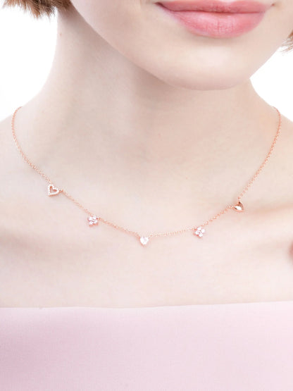 Lucky to Love Charm Necklace - Pink