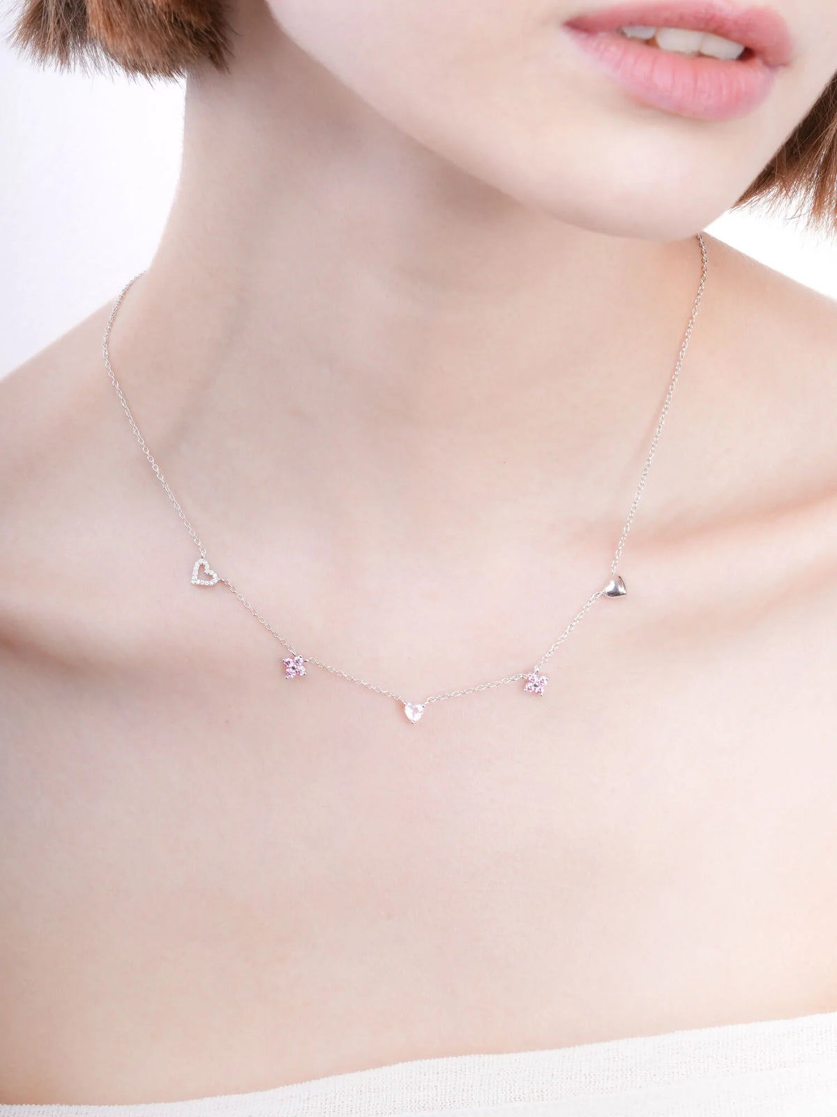 Lucky to Love Charm Necklace - Pink