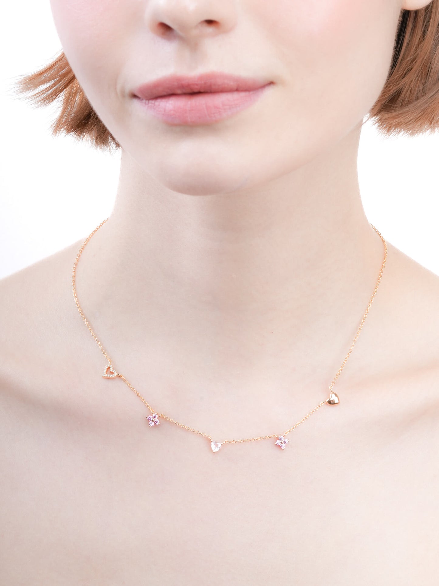 Lucky to Love Charm Necklace - Pink