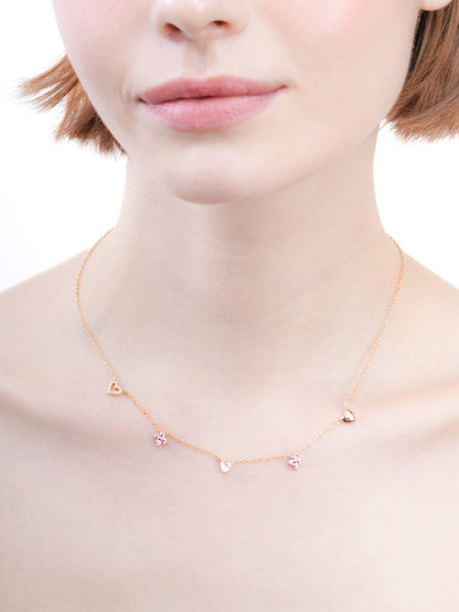 Luckyto Love Charm Necklace Pink 18K Gold (2) – Mondays Made Flower & Birthstone Jewelry Singapore