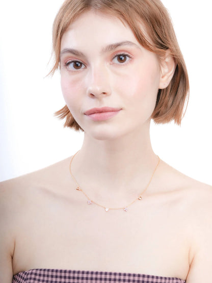 Lucky to Love Charm Necklace - Pink