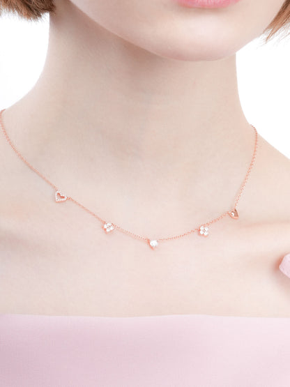 Luckyto Love Charm Necklace White 18K Rose Gold (2) – Mondays Made Flower & Birthstone Jewelry Singapore