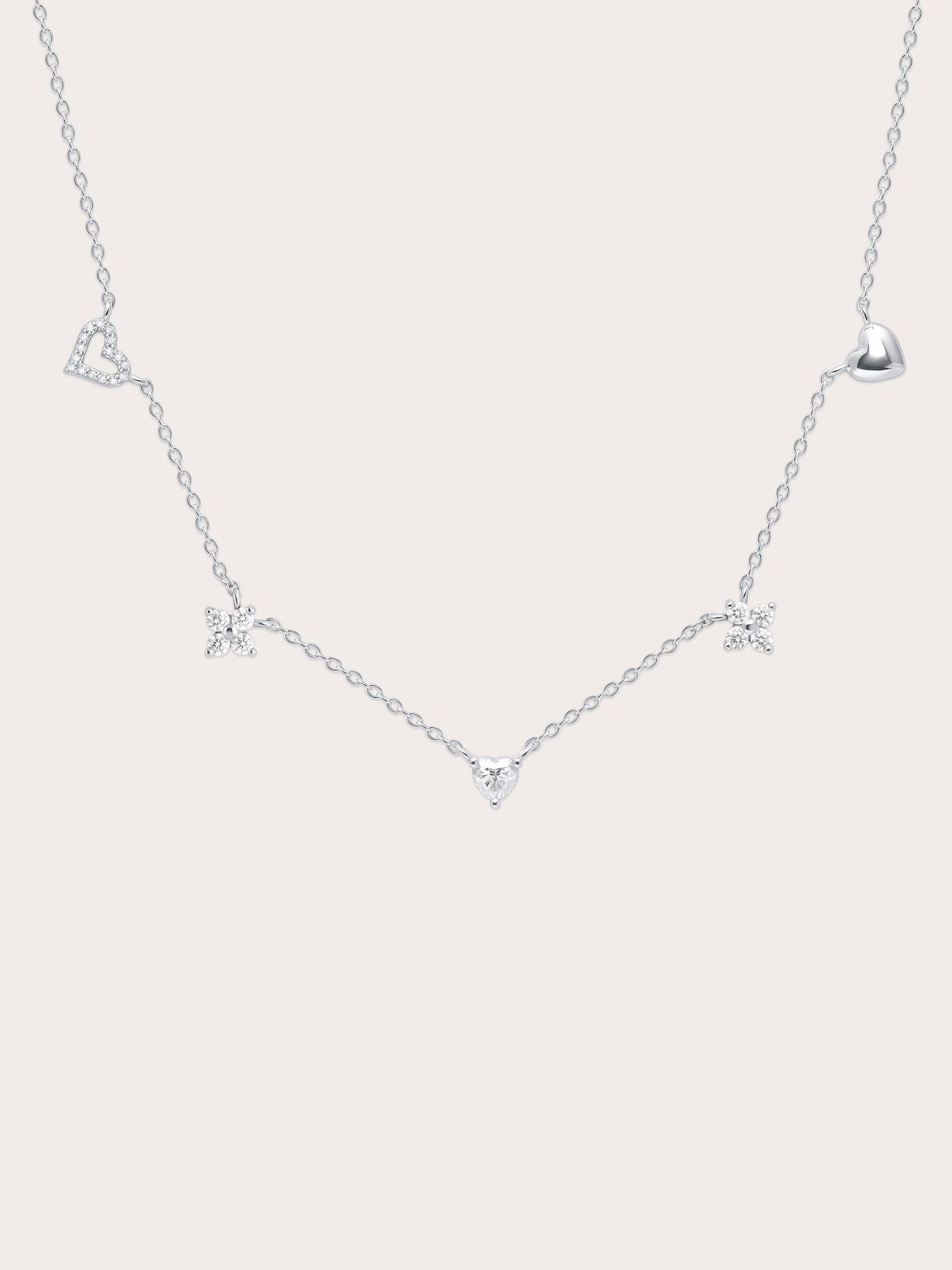 Lucky to Love Charm Necklace - White