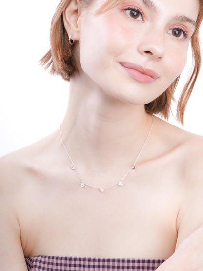 Luckyto Love Charm Necklace White S925 Silver Rhodium (2) – Mondays Made Flower & Birthstone Jewelry Singapore