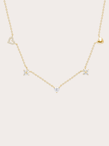 Luckyto Love Charm Necklace White 18K Gold (1) – Mondays Made Flower & Birthstone Jewelry Singapore