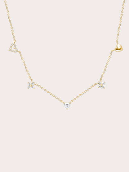 Luckyto Love Charm Necklace White 18K Gold (1) – Mondays Made Flower & Birthstone Jewelry Singapore