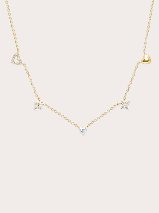 Lucky to Love Charm Necklace - White