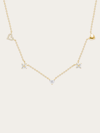 Lucky to Love Charm Necklace - White