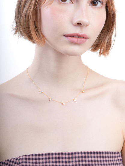 Luckyto Love Charm Necklace White 18K Gold (3) – Mondays Made Flower & Birthstone Jewelry Singapore
