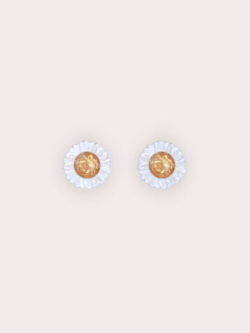 Mother of Pearl Daisy Stud 18K Rose Gold – Mondays Made Flower & Birthstone Jewelry Singapore