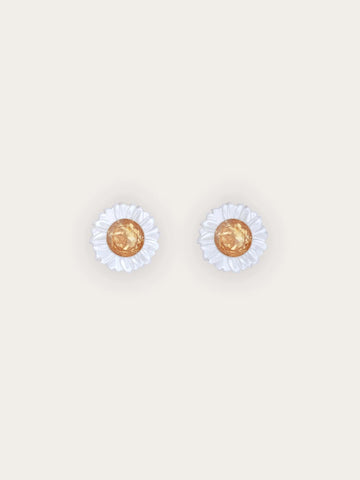 Carved Daisy Stud Earrings