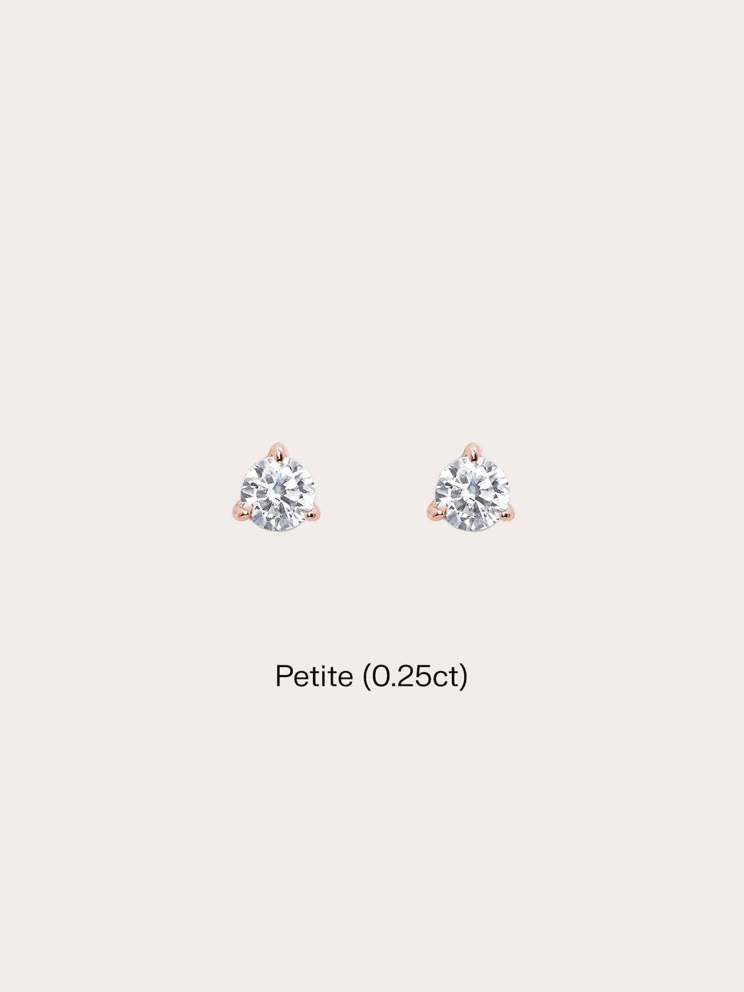 Martini Moissanite Stud Earrings (0.25ct) in 18k Rose Gold Vermeil from Mondays Made